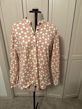 Vineyard Vines Pink and White Geometric Button-Down Shirt